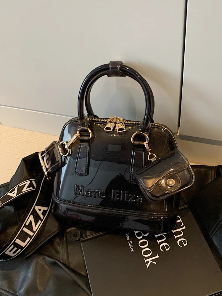 

2025 New Korean Sle Small Design High-End Feelings Slant Crossbody Bag Small Carry Bag Transparent ell Jelly Bag
