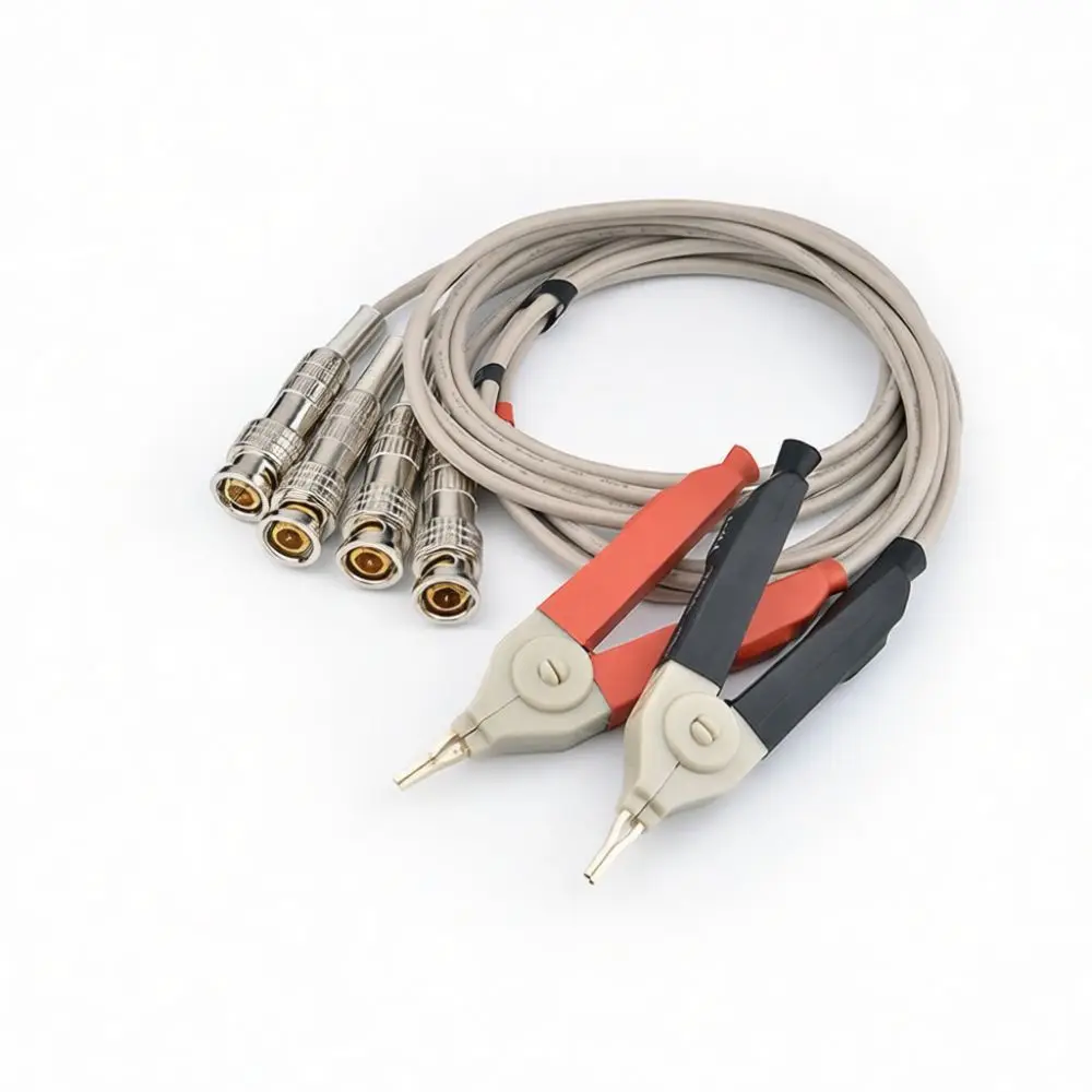Gold Plated Kelvin Probe Connector For LCR Bridge SMD Patch Resistance Checking Wire Stable Connection Testing Tool