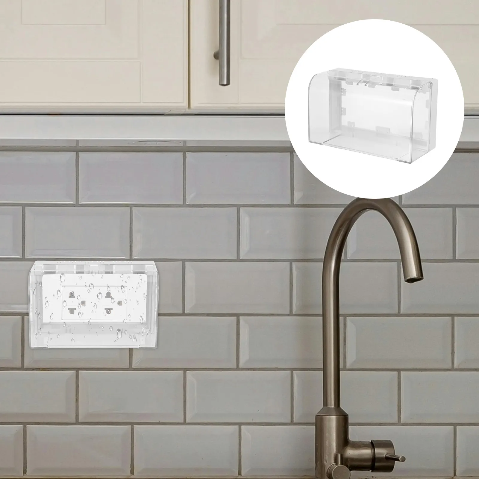 

Водонепроницаемая клейкая коробка для розеток на 2 гнезда - Защитная крышка для розеток типа 86 для ванной, прачечной, улицы, для электробезопасности