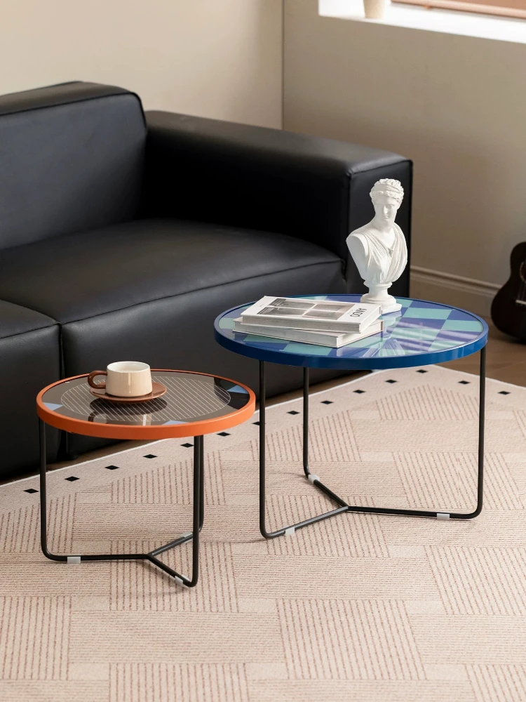 Light Luxury Round Bauhaus Glass Coffee Table Simple Clear Round Aesthetic Side Table Minimalist Unique Mesa Auxiliar Furniture
