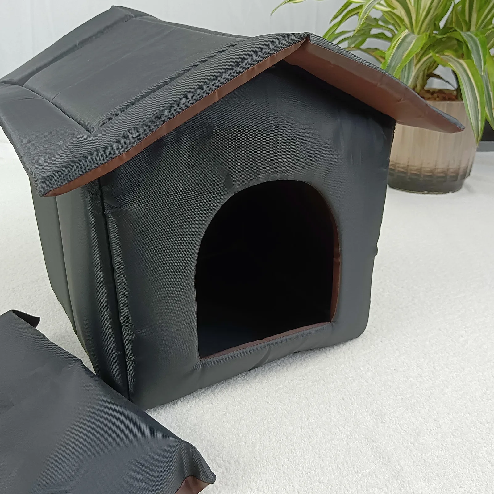 Foldable Cat House Waterproof House For Kitten Small Dogs Outdoor Kitten Puppy Cave Nest Pet Bed With Inner Pad Cat Accessories