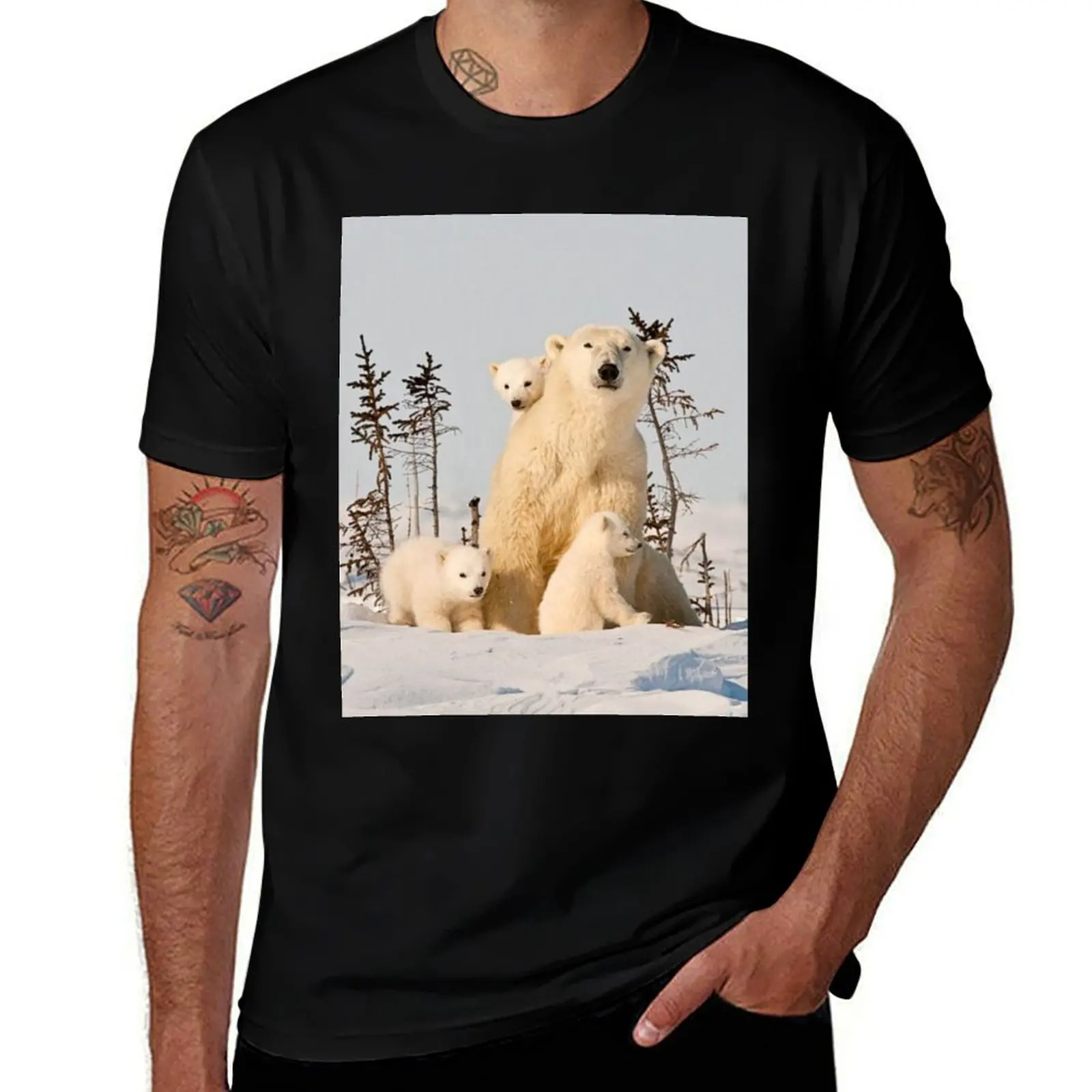

Polar Bear Family T-Shirt man t shirt summer man t shirts for men T-Shirt