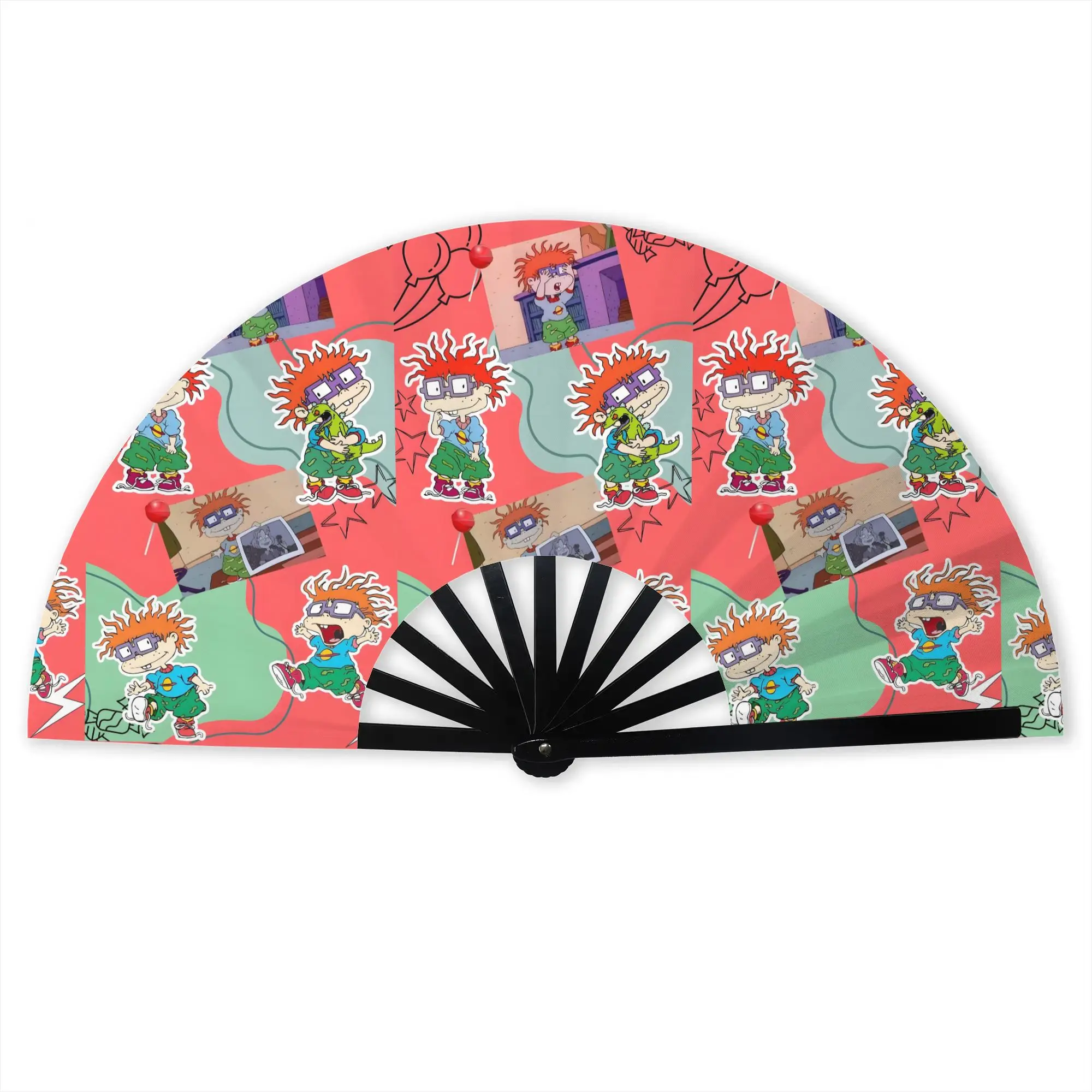 Classic R-Rugrats Hand Fan Promotional Gift Wedding Cartoon Durable Folding Fans Novelty Bulk Pack Fan