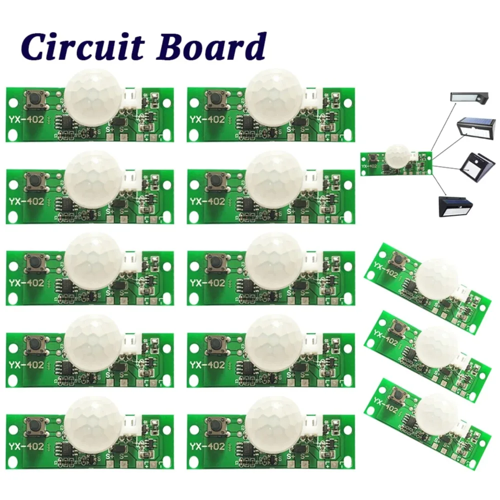 1PC 3.7V Human Body Infrared Induction Solar Lamp Circuit Board Light Control Sensor Infrared Sensing of Human Body 2-5M