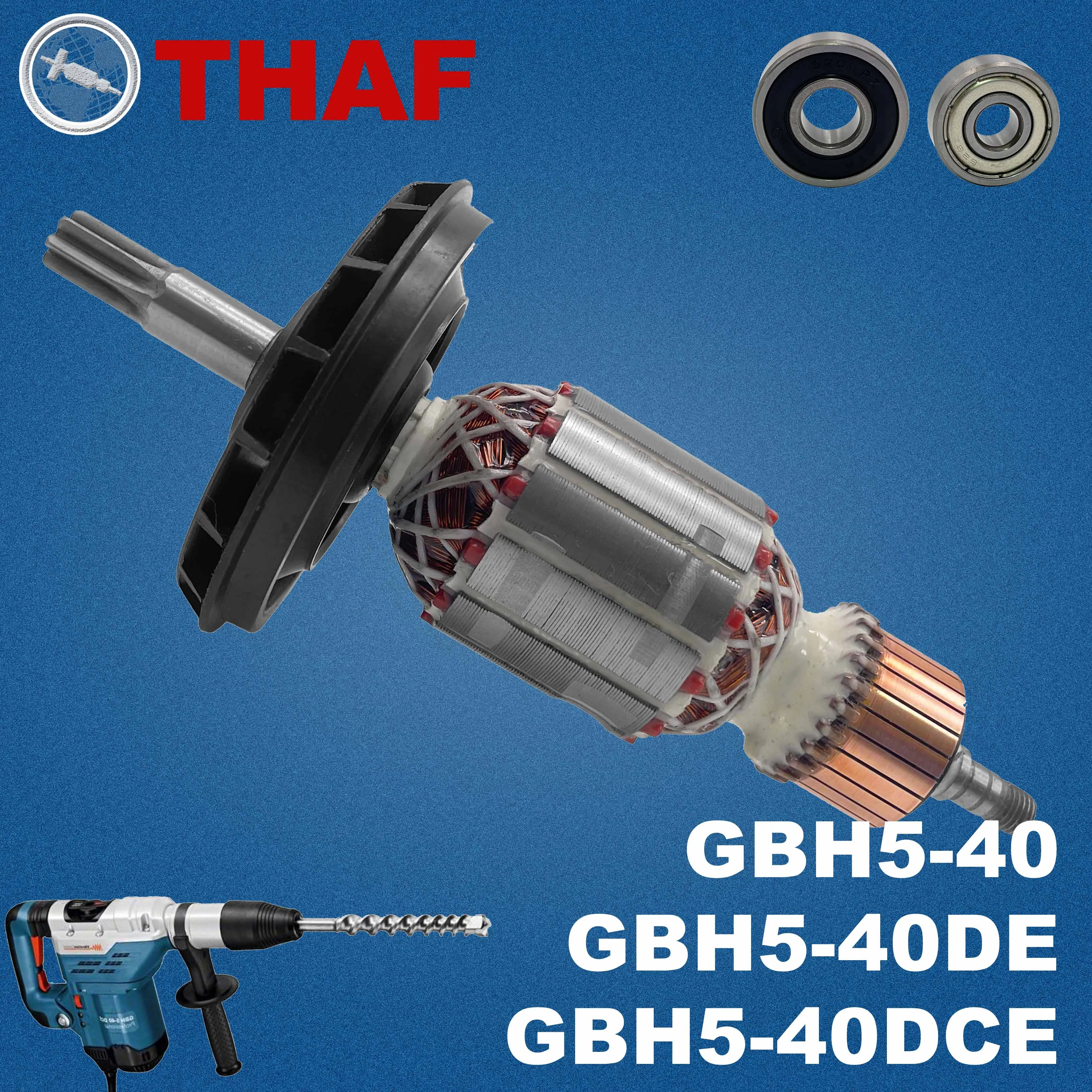 AC220V-240V GBH5-40 GBH5-40DE GBH5-40DCE Armature Rotor Anchor Motor Spare Parts For BOSCH Rotary Hammer GBH 5-40 DE DCE