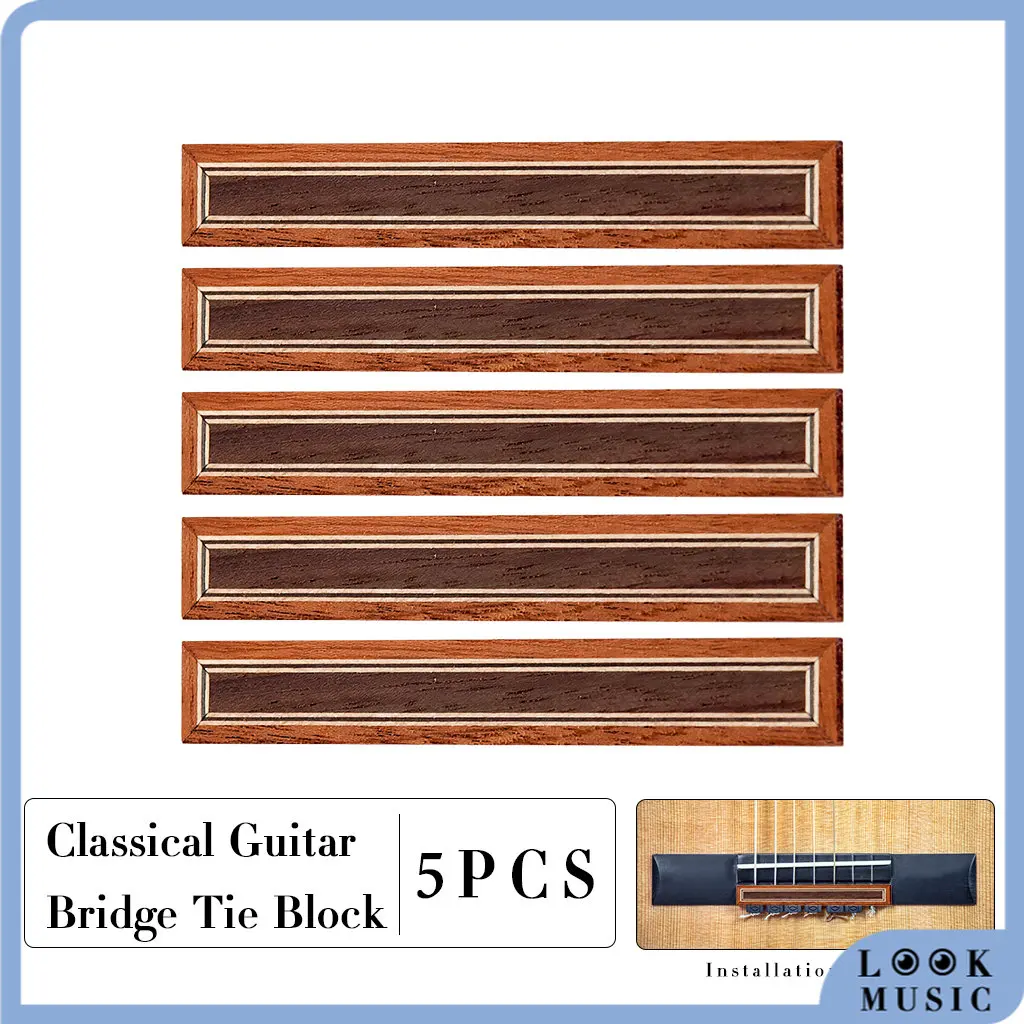 

LOOK 5pcs Classical Bridge Block Tie Guitar Luthier Wood Classical Guitar String Tie Decoration For Spanish Flamenco Guitarra