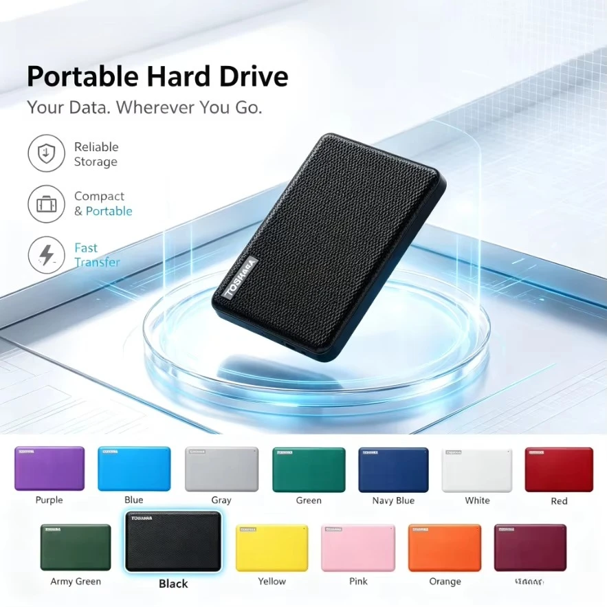 [Brand+] V10-1 Black Portable External Hard Drive USB3.0 Mobile HDD Storage Disk for Laptop Desktop PC File Data Backup