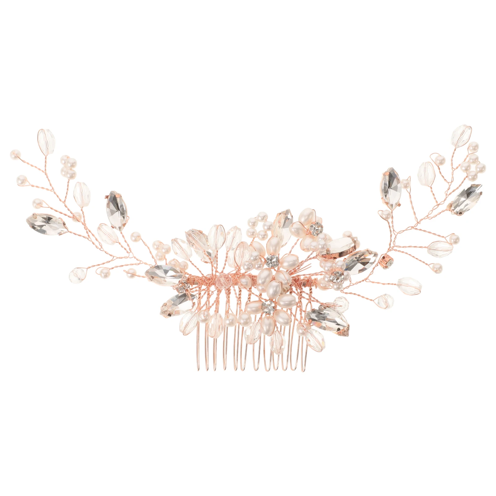 

Rose Gold Comb Crown Bridal Wedding Headpiece Crystal Elegant Accessories For Women Brides Flower Girls Rhinestone Wedding Pins