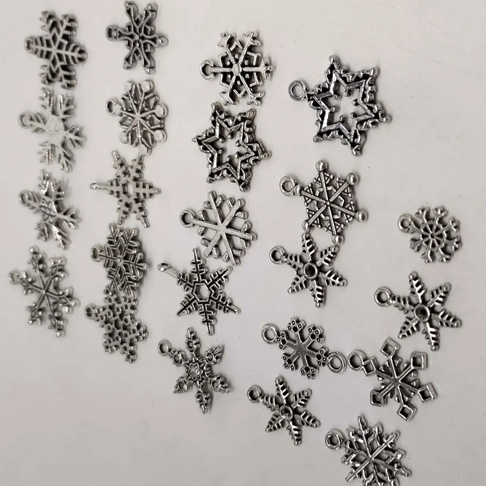 

Pendants Vintage Diy Pendant Charms Christmas Snowflake Charm for DIY Necklace Bracelet Jewelry Making Accessories