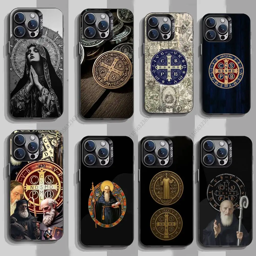 

Sao Bento Benedict of Nursia phone Case for iPhone 17 11 12 Pro Max Plus Mini Air SE 16e 14 15 16 13 Soft Shell