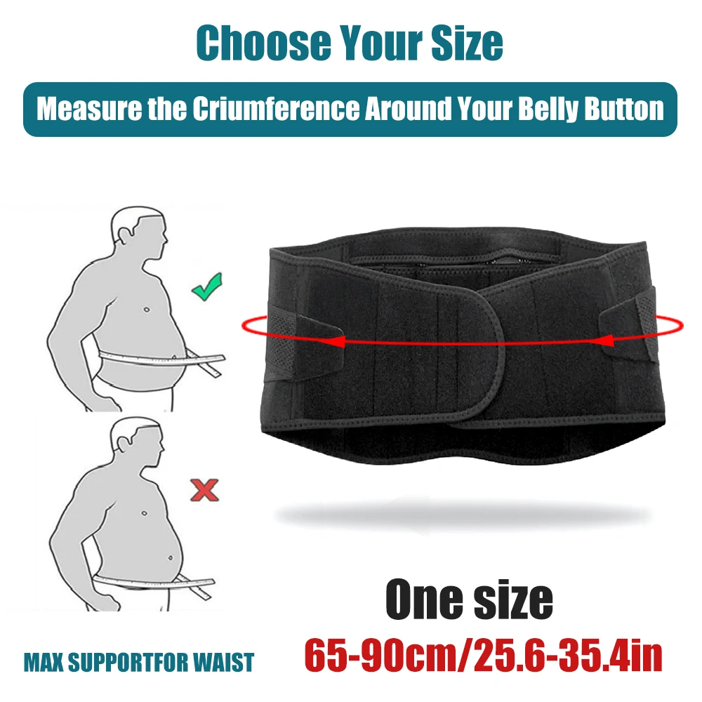 TIKE Adjustable Waist Lumbar Support Breathable Back Brace Lower Back Belt Straps - Instant Pain Relief Herniated Disc, Sciatica