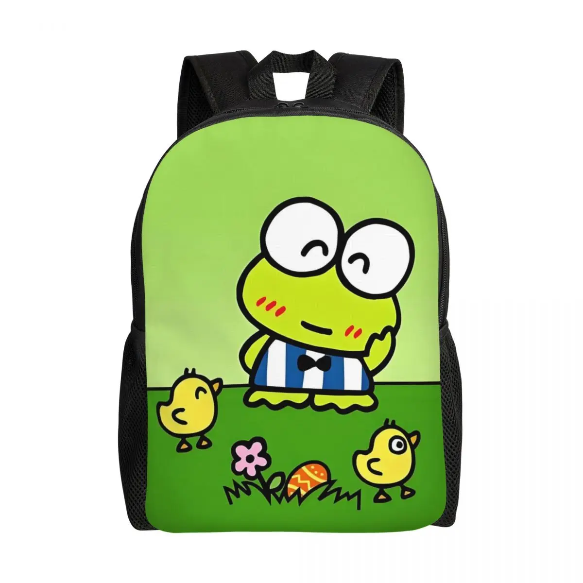 

Custom Keroppi Green Frog Travel Backpack Men Women School Computer Bookbag Cartoon College Student Daypack Bags