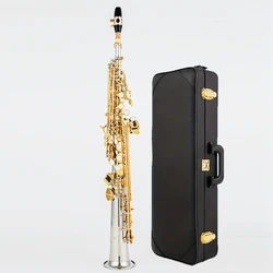 Japanese WO37 Soprano Saxophone One On One Tone Bb Professional Saxophone White Copper Gold Plated SAX Instrument