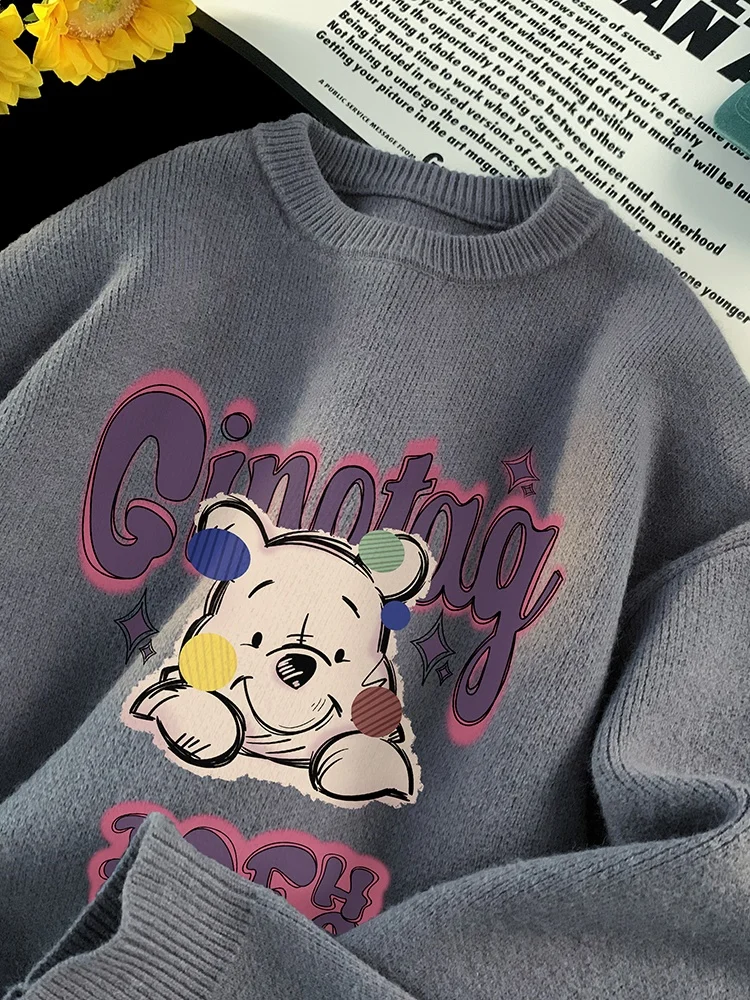 

Мужской вязаный свитер с круглым вырезом, свободный, теплый, зимний, базовый слой, удобный, из мягкого материала, с принтом, повседневный стиль