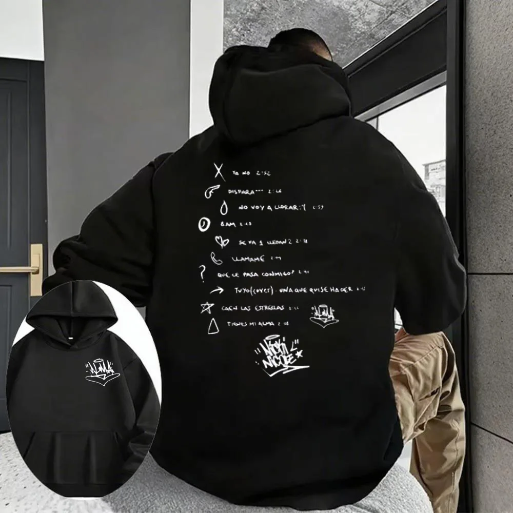 الخريف/الشتاء مغني الراب نيكي نيكول ألما جولة حول العالم الحفل هوديي الرجال جماليات القطن الخالص ملابس رياضية موضة هوديي دافئ