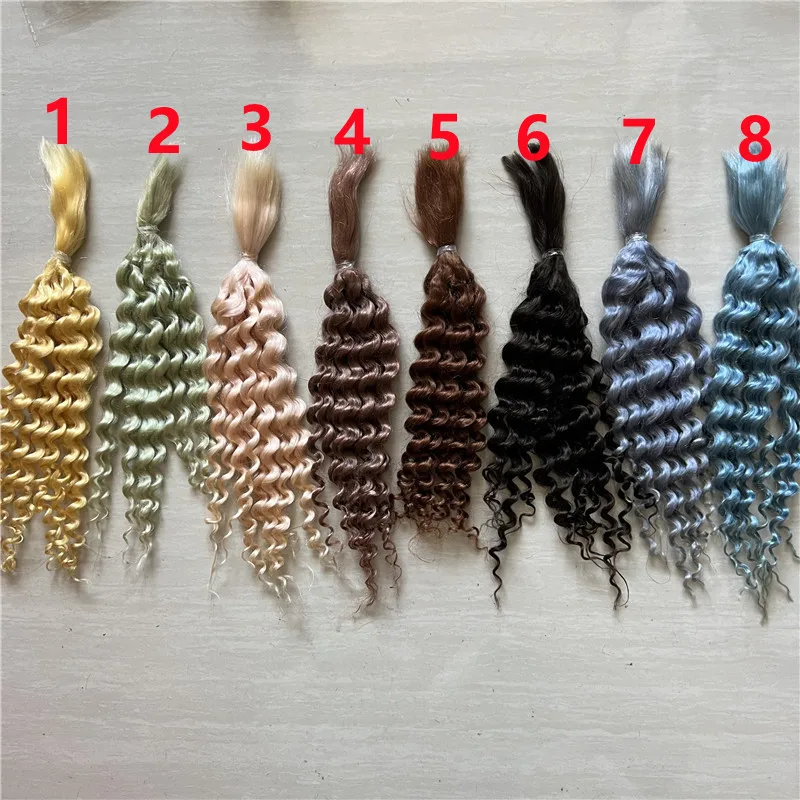Good Quality Curly Mohair For Reborn Baby Dolls BJD Dolls Wigs Brown Coffee Brown Black Brown Blue Colors Hair Accessory