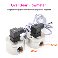 DN15 DN20 Oval Gear Flow meter Aluminum Alloy DC5~18V Oil Flow Sensor Hall Sensor For Oil/Milk/Honey