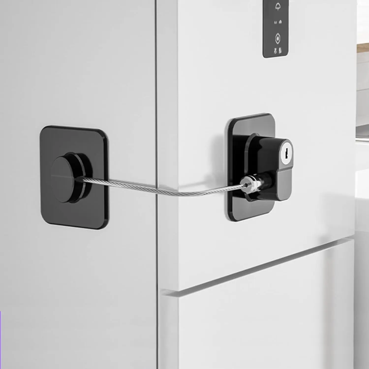 2 Pack Fridge Lock with Key, Refrigerator Lock, Child Locks, Window Locks Child Safety, Self Adhesive Children Fridge Door locks