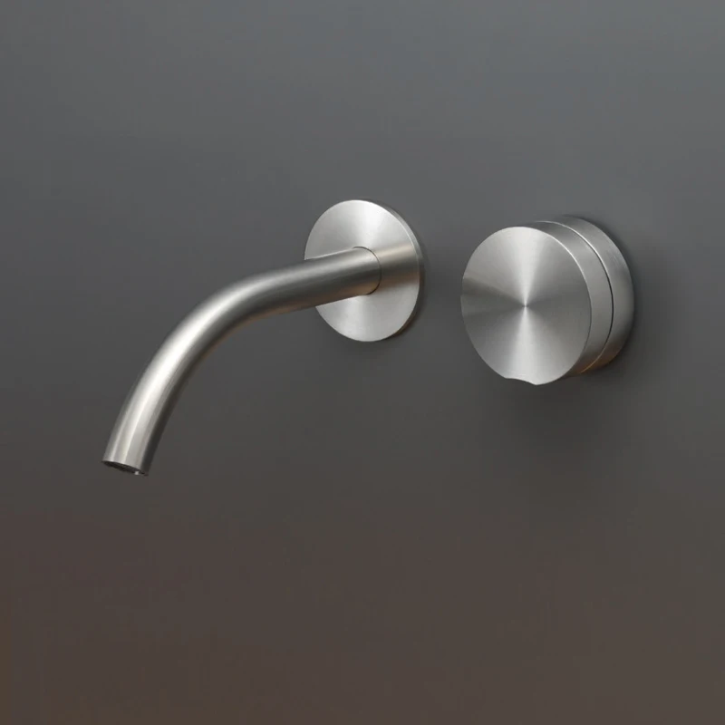 

Concealed wall mounted faucet with hot and cold all copper brushed nickel washbasin gun gray faucet