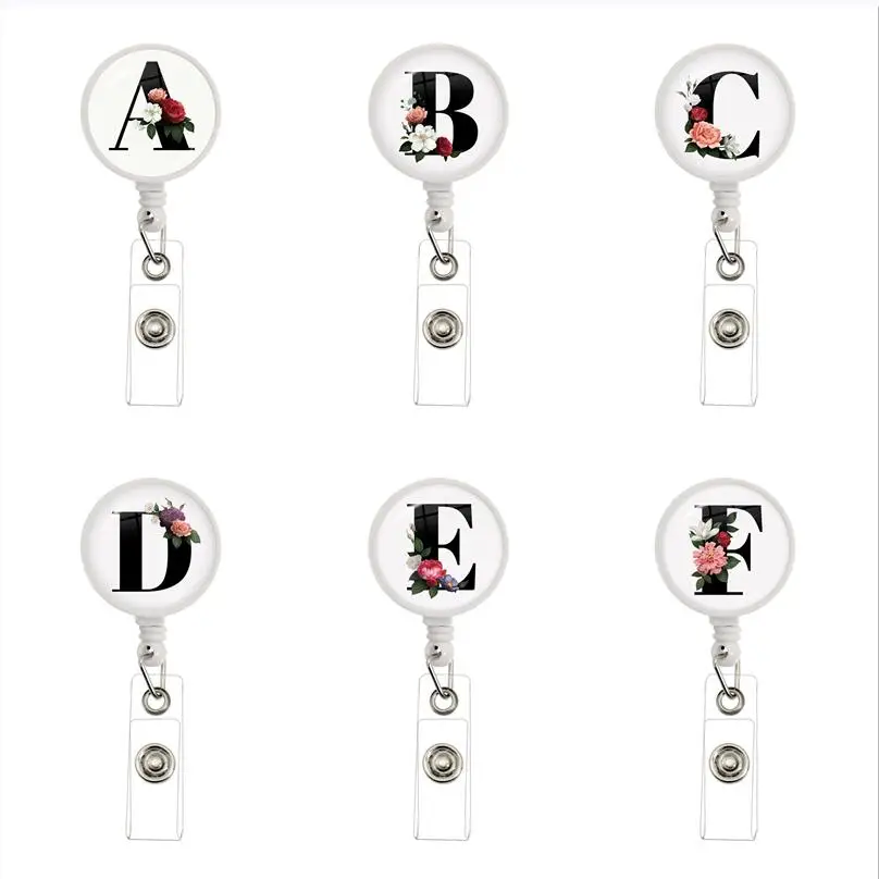 A-Z Letters Badge Clip Decorative Epoxy Resin Mold 26 Alphabet Badge Buckle Easy Pull Buckle Clip Decorative Keychain Jewelry