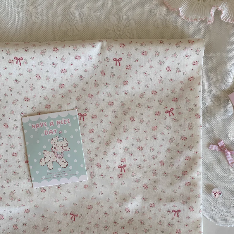 

145cm*50cm Cotton Fabric Small Floral Bow Suitable For Shirt Dress Pajama Fabric