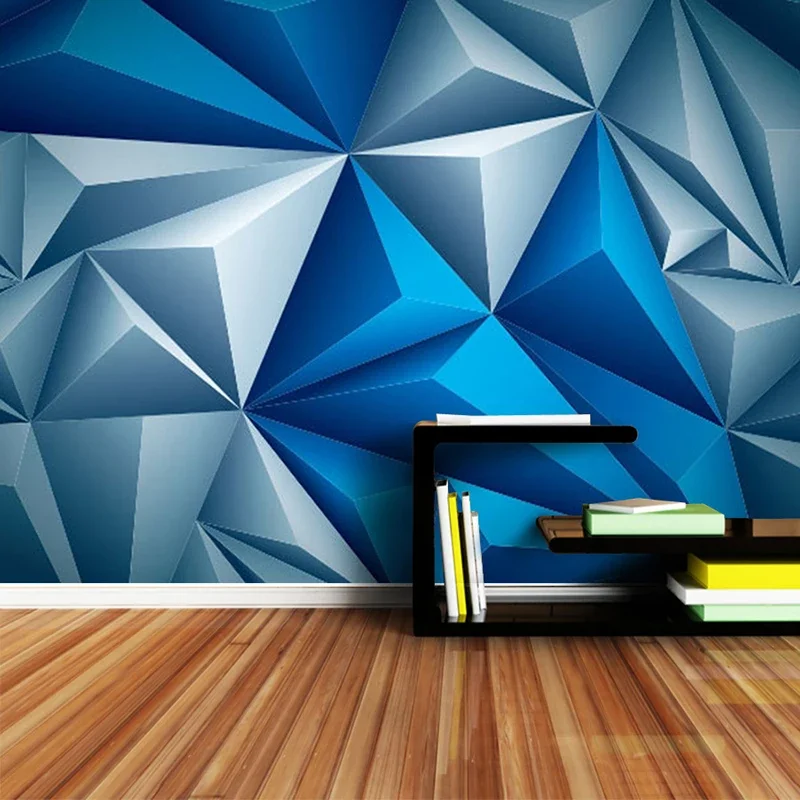 

Custom 3D Wall Murals Wallpaper Modern Stereoscopic Blue Geometric Space Mural Creative Living Room TV Backdrop Photo Wall Paper