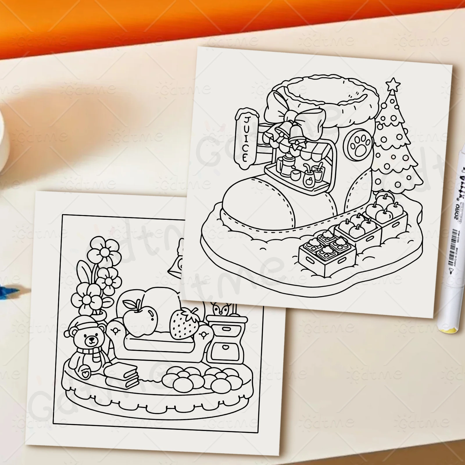 كوخ عيد الميلاد مريح وسهل كتاب التلوين هدية مونتيسوري التعليمية الكتابة على الجدران اللوحة كتاب الرسم ألعاب اللعب هدية عيد الميلاد #6