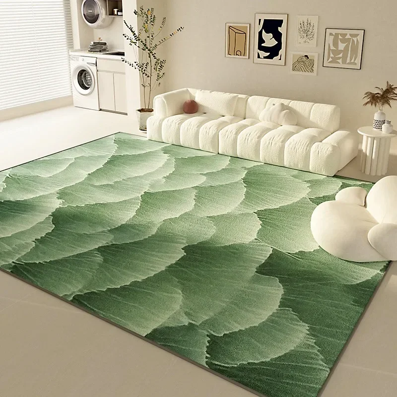 Carpet for Living Room Nordic Modern Green Large Area Coffee Table Rug Bedroom Bedside Plush Fluffy Floor Mat Alfombra 거실 카펫