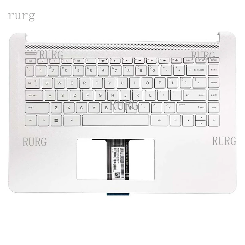 R+  For HP 14-BP TPN-Q189 Laptop Palmrest With US Keyboard White/ Black