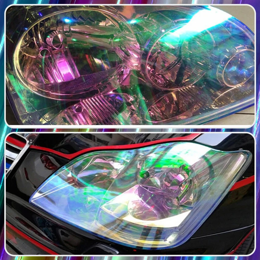 30x60 cm Purple Chameleon Light Tint Film Headlight Taillight Vinyl Wrap Color Change Sticker For BMW Accessories view 4