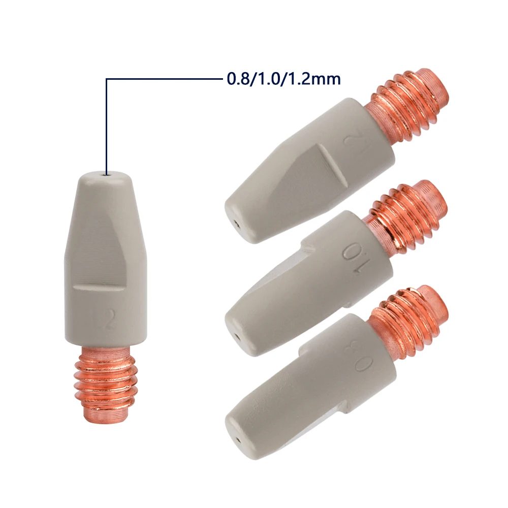 MIG 36KD Welding Contact Tips New Coating Protect 30mm M8 Gas Nozzle Tip 0.8mm 1.0mm 1.2mm MIG Welding Torch Welding Tool Parts