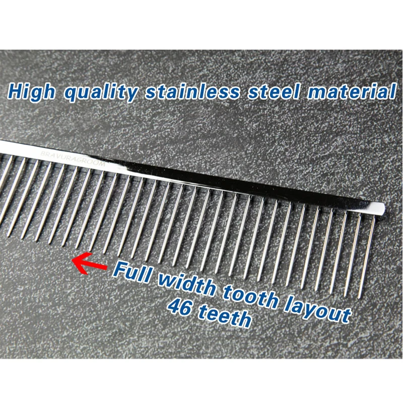 BAVURA Pet Dematting Comb - Stainless Steel Pet Grooming Comb for Dogs and Cats Gently Removes Loose Undercoat, Mats, Tangles a