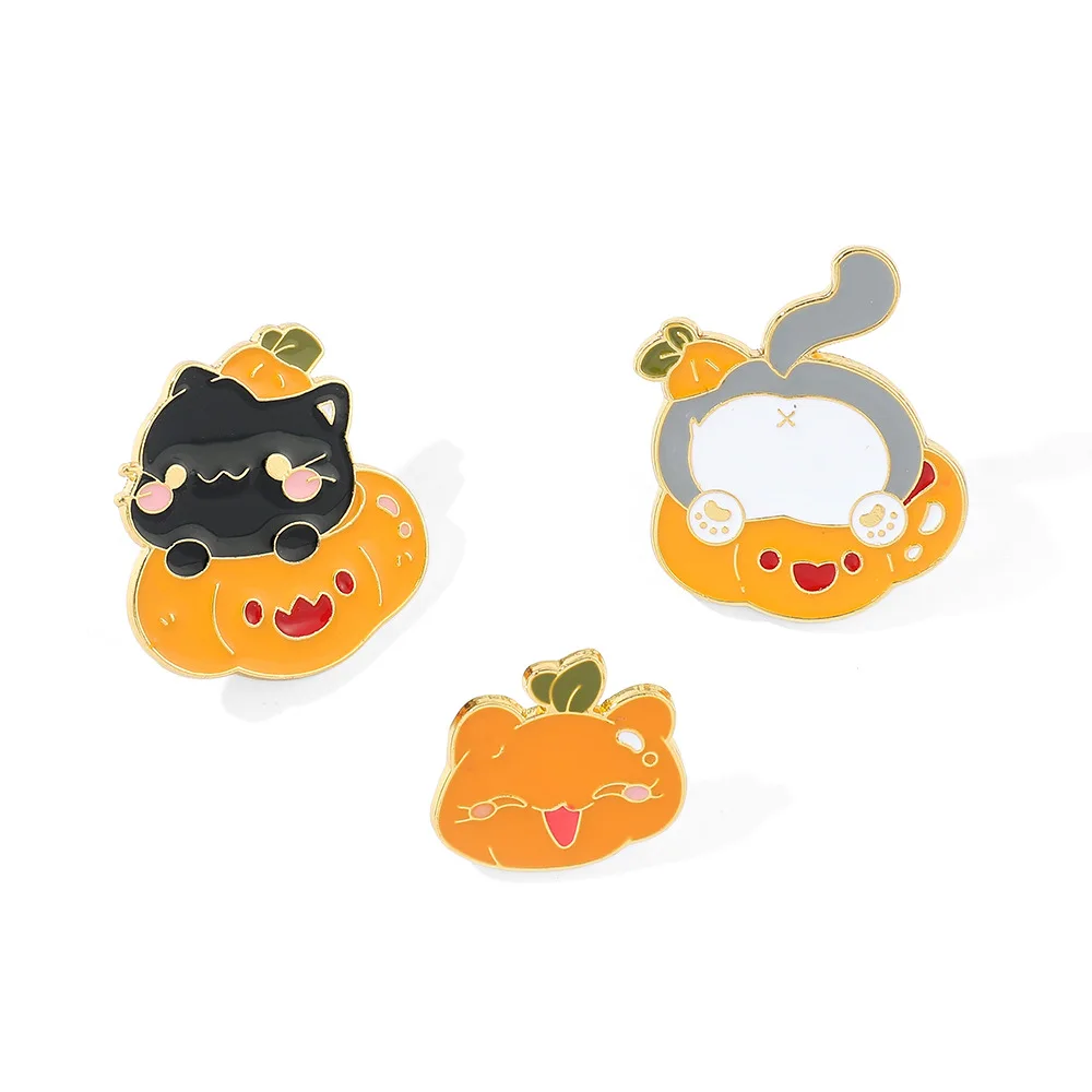 

Personalized and Creative Cartoon Halloween Cat Brooch Pumpkin Cat Badge Gift Giving Commemorative Accessories Pin Wholesale
