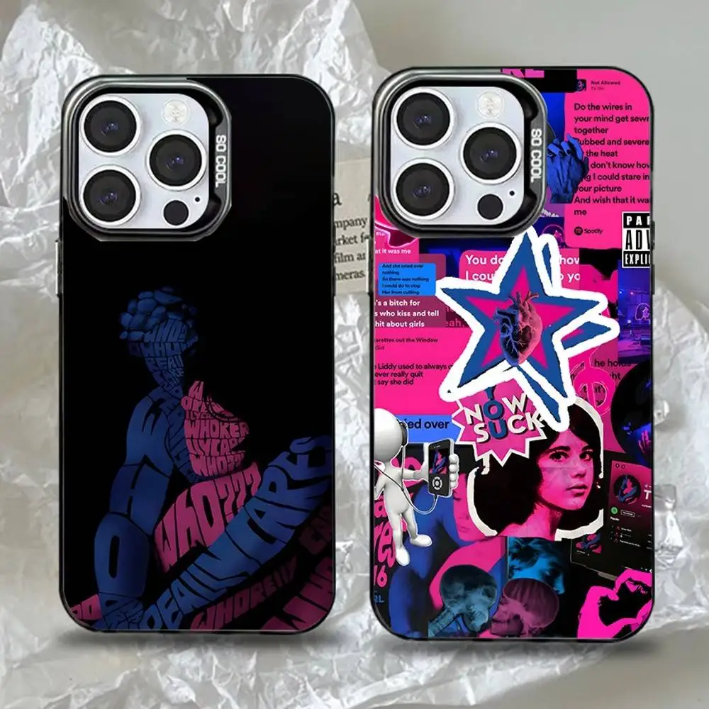 

T-TV Girl Band Phone Case For iPhone 17，16,15,14,13,12,11,Pro,Max,Plus,Mini,XS,SE Anti Fall Black Matte Hard Bumper