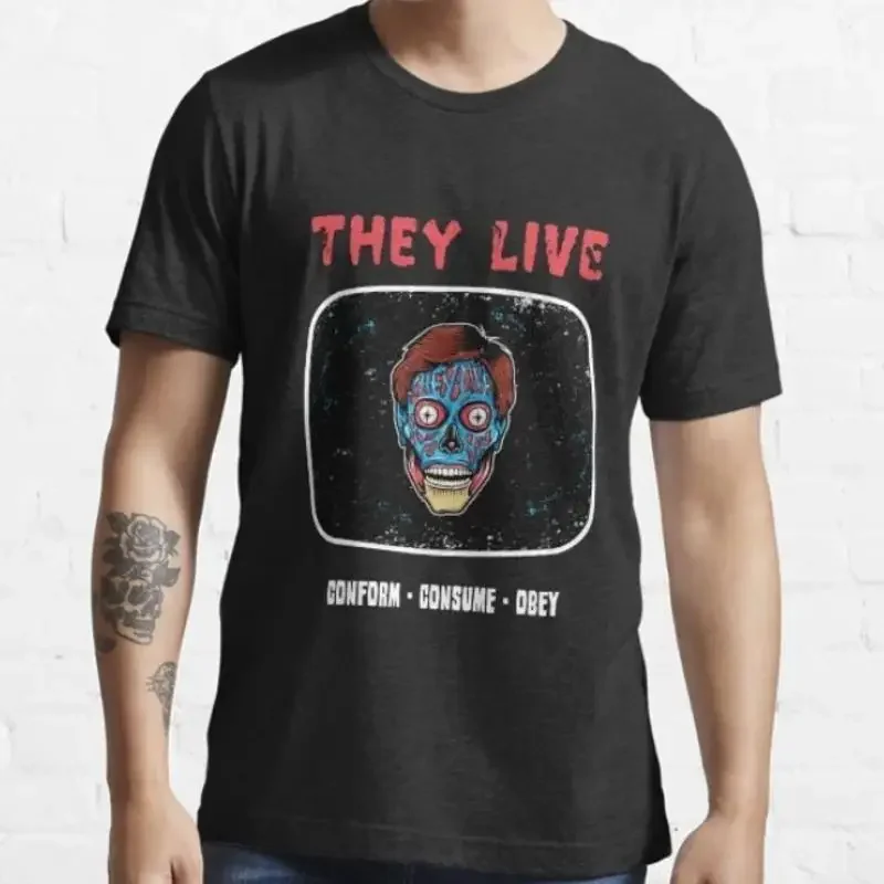 They Live Consume Tv Men'S T Shirt Subliminal Messaging Horror Movie 80S John