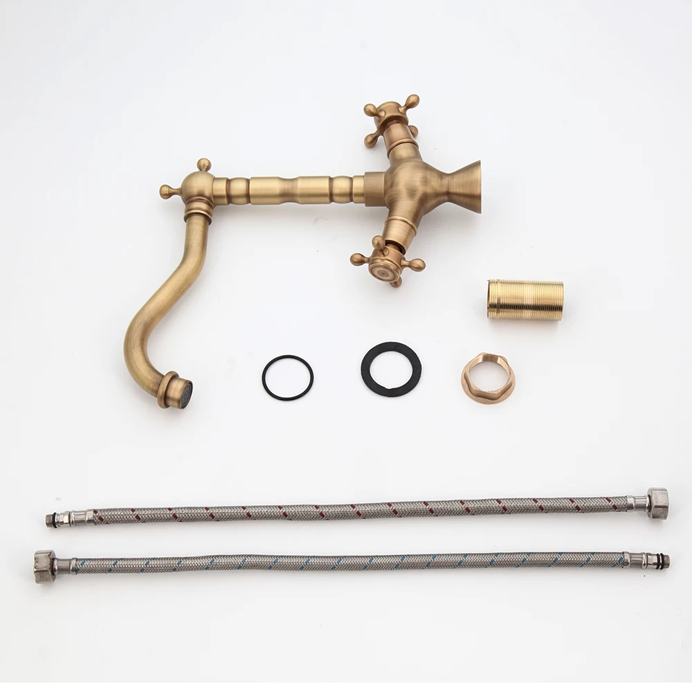 Torayvino Luxury Bathroom Basin Antique Brass Single Handle Faucets 360 Swivel Spout Sink Hot Water Faucet Mixer Tap For Kitchen