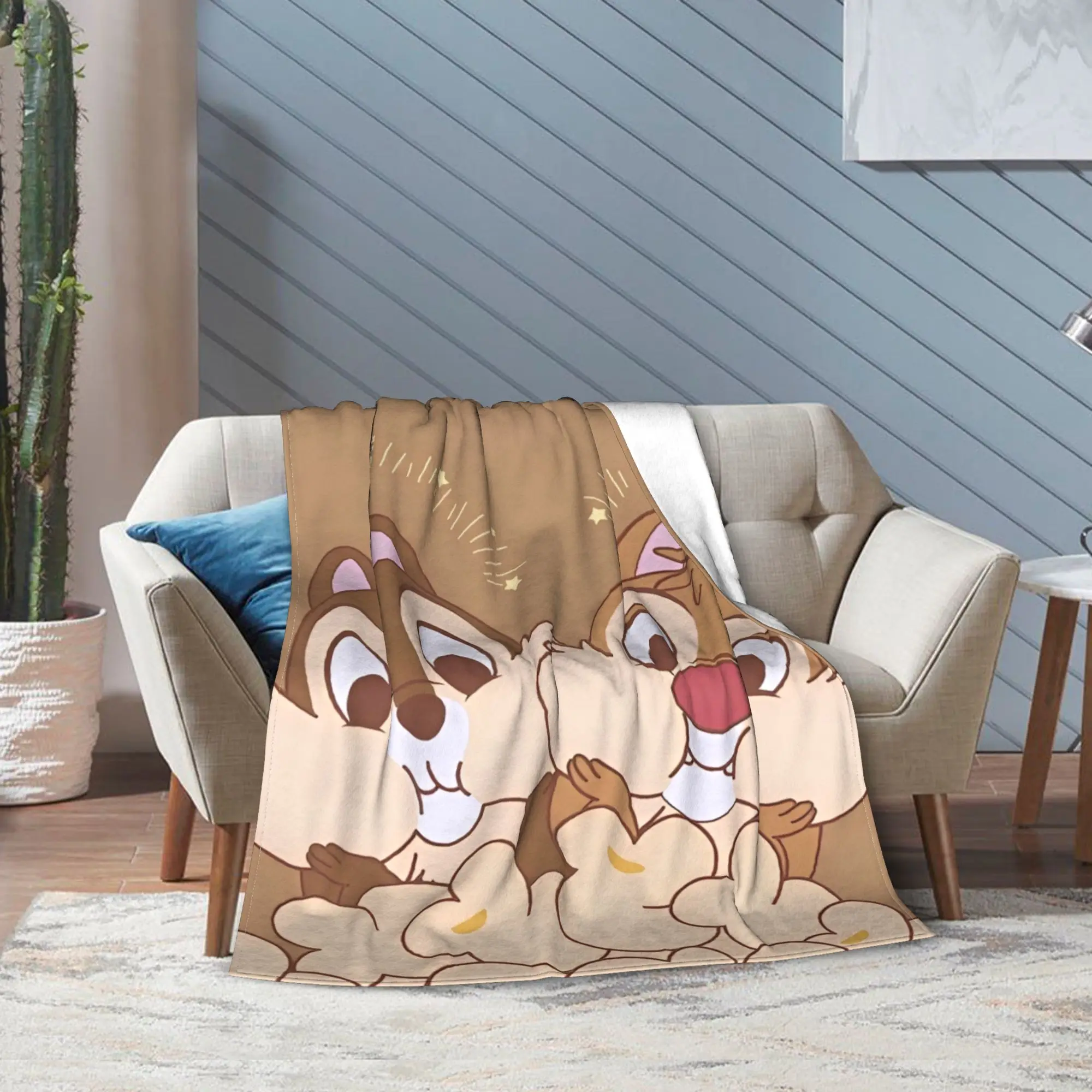 

Chip Dale Cartoon Chipmunk Throw Blanket for Couch Private Pluto Soft Fuzzy Plush Blanket 50x60 Inches Bedspread for All Seasons