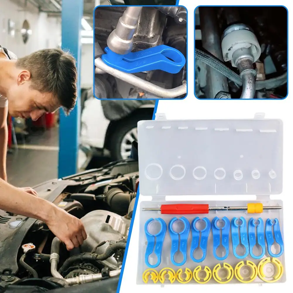 

Car Air Conditioning Pipe Quick Disconnect Tools Kit 16pcs Line Line Manual Fuel Removal Tools AC Tool Connector Remover Se V2R9