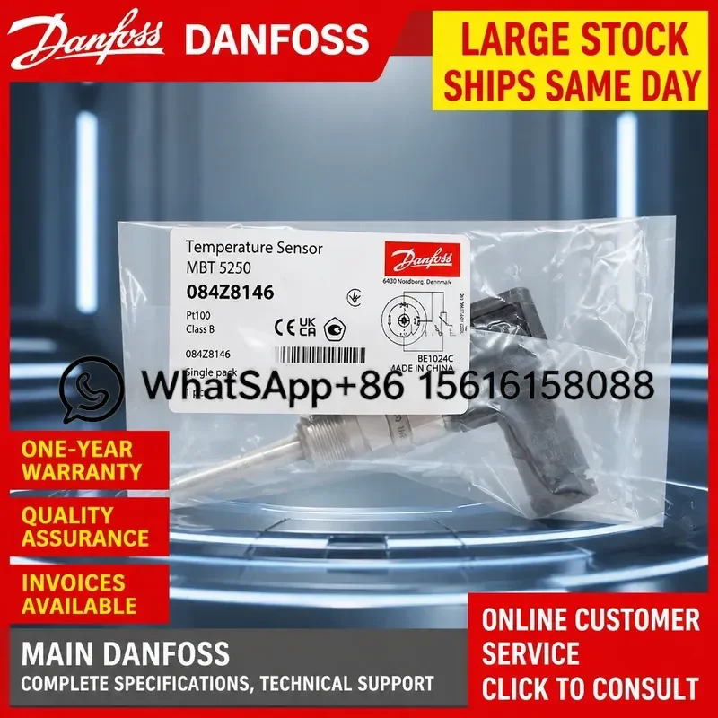 DANFOSS MBT9110 Temperature Sensor 084Z7442 084Z8140 084Z5190 Industrial Probe Thermistor for HVAC Refrigeration Control