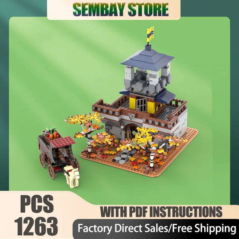 

Pirate Fortress Model Moc Building Bricks Modular Black Falcon Outpost Technology Blocks Christmas DIY Toy Construction Gifts