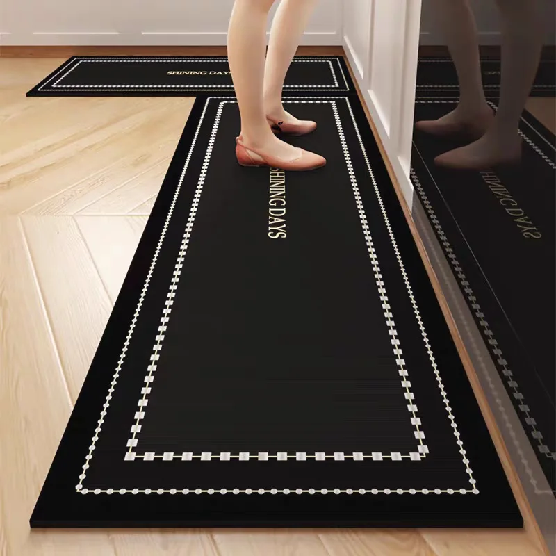 VIKAMA Long Corridor Rug Simple Style Dirt-Resistant And Easy To Clean Suitable For Kitchen Laundry Room Floor Mat And Home Deco