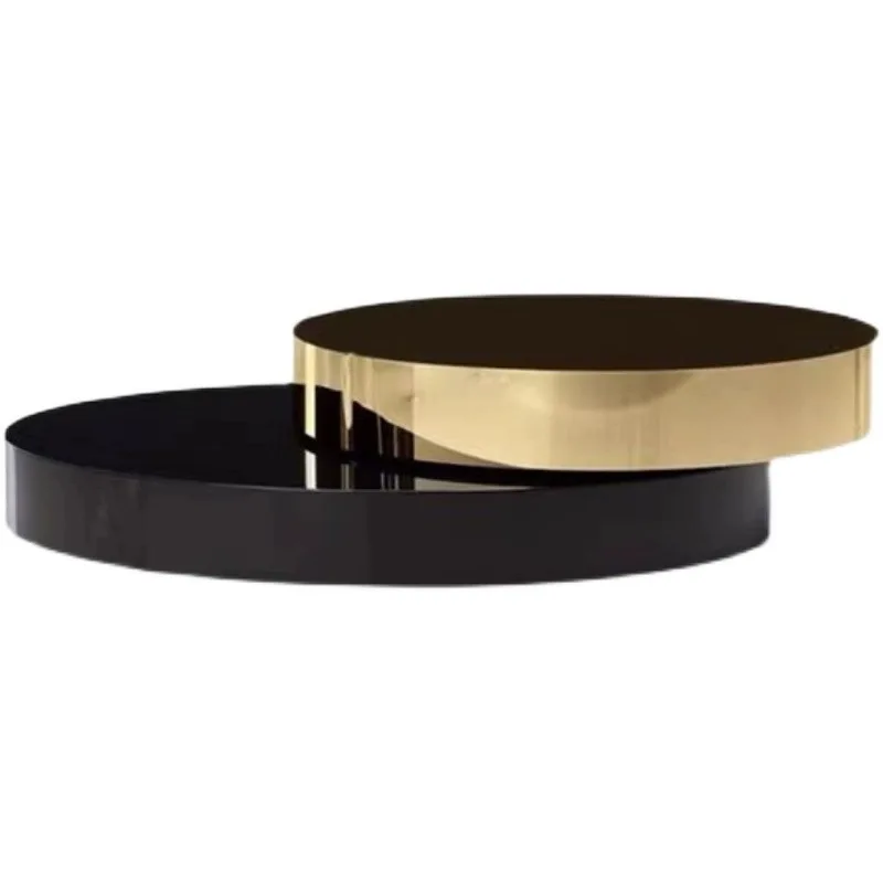 

Italian light luxury rotating coffee table modern simple telescopic creative round combination size apartment tea table