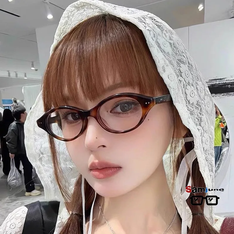 Samjune Kleine ovale Brillengestelle, niedliche Bonbon-Kostüm-Dekorationsbrille, Computerbrille, Damen-Sonnenbrille