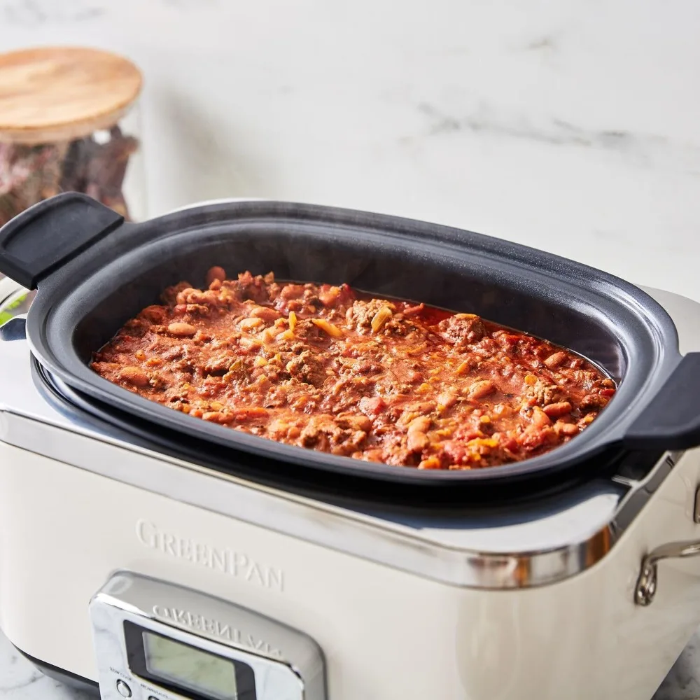 Elite 8 - in -1 Programmable 6QT Electric Slow Cooker, Dishwasher Safe Lid & Removable Crock, PFAS-Free Healthy