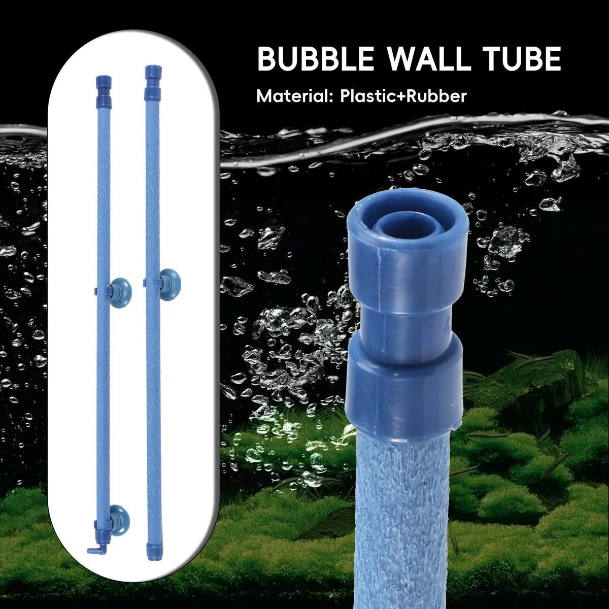 ABFW Fish Tank Aquarium Air Stone Bubble Wall Aeration Tube Oxygen Pump Diffuser 28 inch