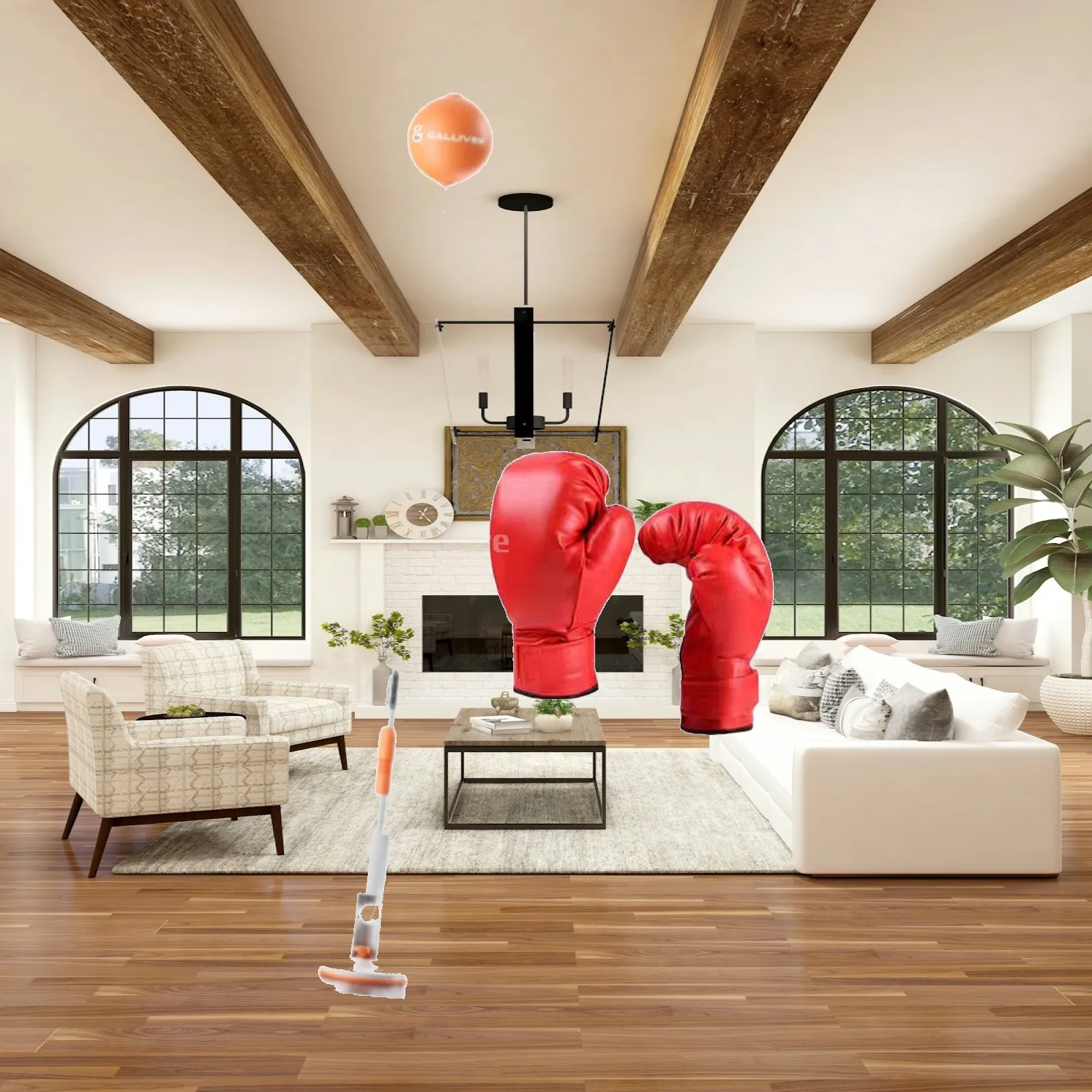 Boxing Reaction Ball Punch Practice Agility with Gloves Floor Standing Boxing