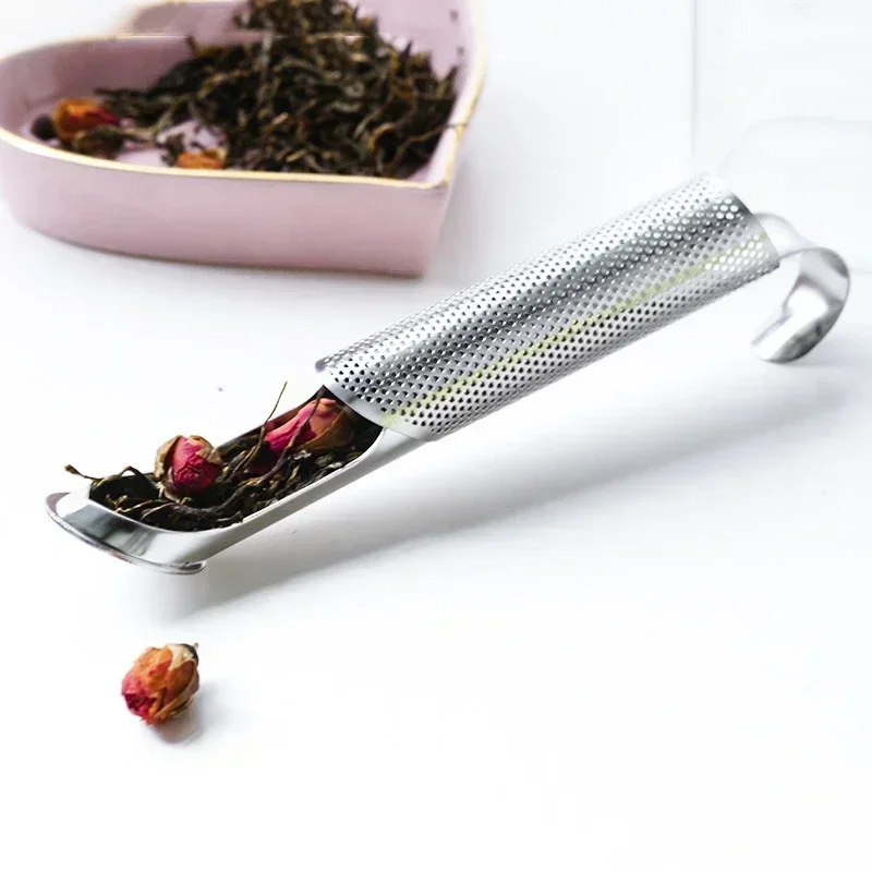 Kitchen Accessories Tea Diffuser Strainer Stainless Steel Infuser Pipe Design Touch Feel Holder Tools Tea Spoon Infuser Filter