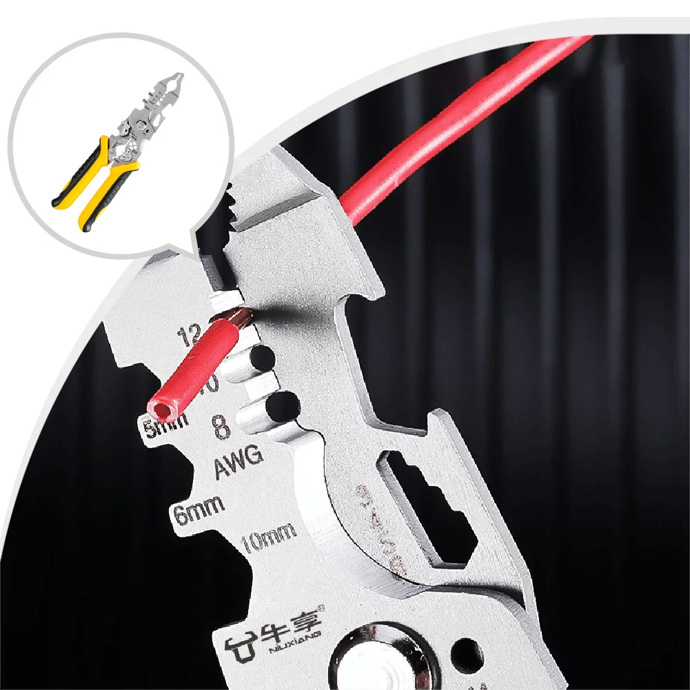 22in1 Electrician Wire Stripper Pliers Heat Shrink Tube Multifunctional Electricians Maintenance Stripper Cable Crimper Pliers ﻿