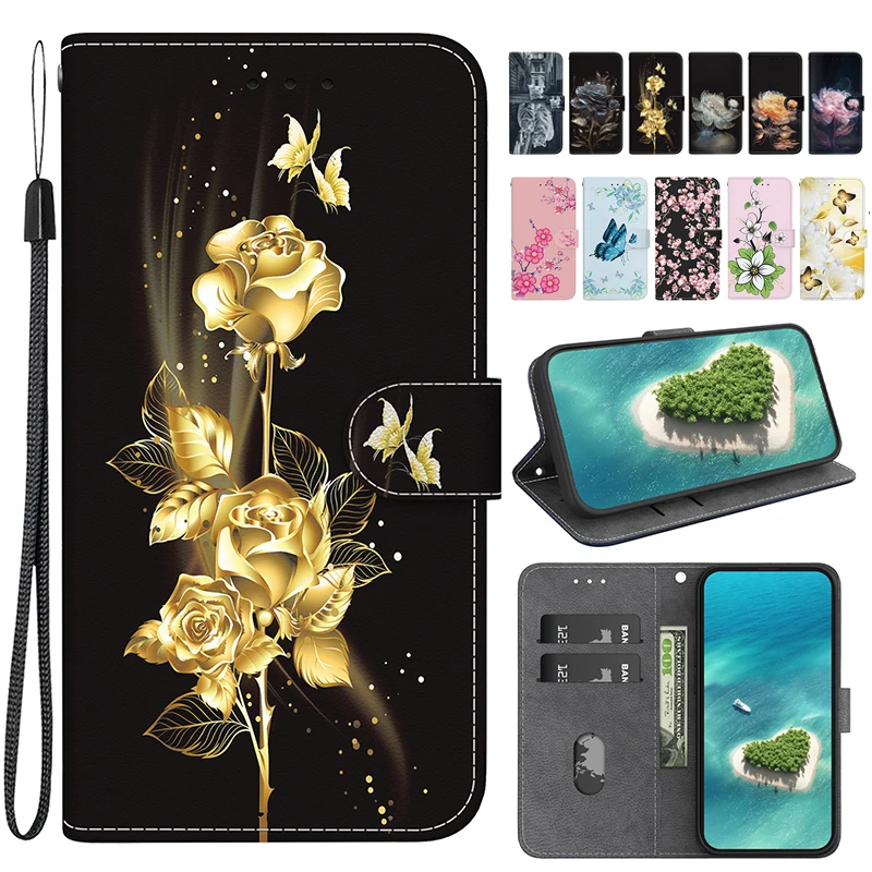 Stand Flip Wallet Case For Xiaomi Redmi 13C 13R 12C 12 4G 5G 11a 10C 10X 10A 13 4G 2022 PRIME Flip Painted Pattern Wallet Case