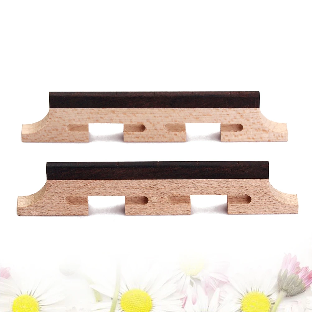 

2 pcs 5 String Banjo Bridge Rosewood Durable Guitar Ukulele Accessories Stable Tone Transmission Compatible With 5-String